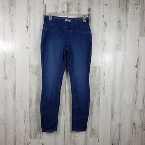 3/$15 l.e.i medium wash skinny pull on jeggings juniors size small